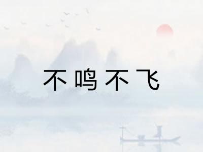 不鸣不飞 不鸣不飞