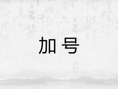 加号 加号