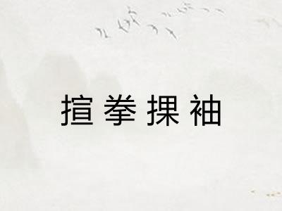 揎拳捰袖 揎拳捰袖