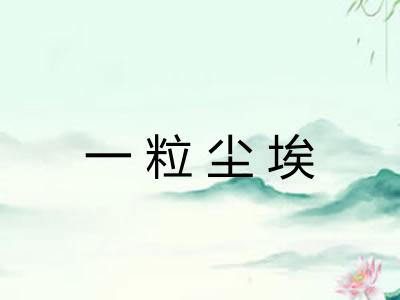 一粒尘埃 一粒尘埃