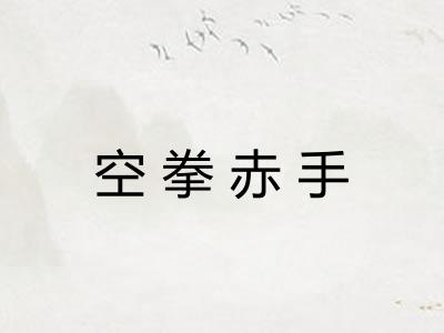 空拳赤手 空拳赤手