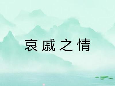 哀戚之情 哀戚之情