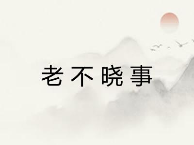 老不晓事 老不晓事