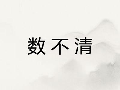 数不清