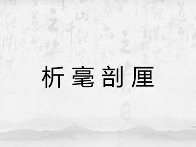 析毫剖厘 析毫剖厘