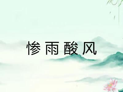 惨雨酸风 惨雨酸风