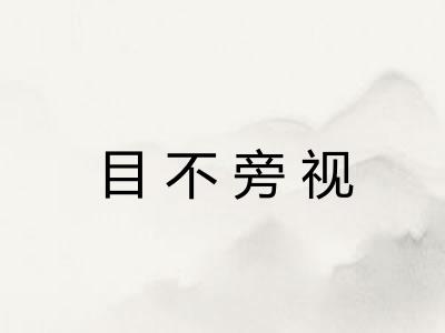目不旁视