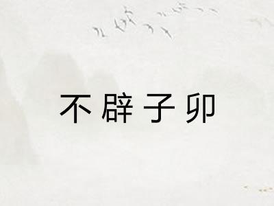 不辟子卯 不辟子卯