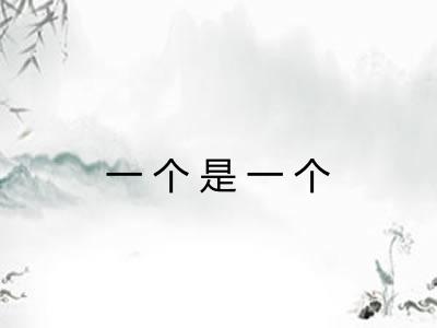 一个是一个