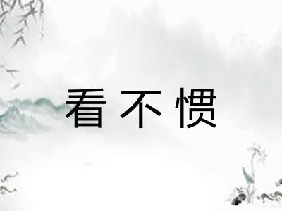 看不惯 看不惯