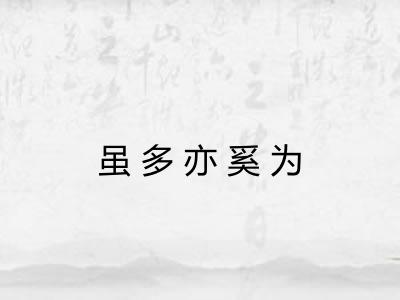 虽多亦奚为 虽多亦奚为