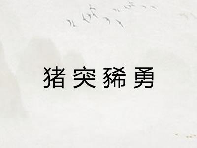 猪突豨勇 猪突豨勇