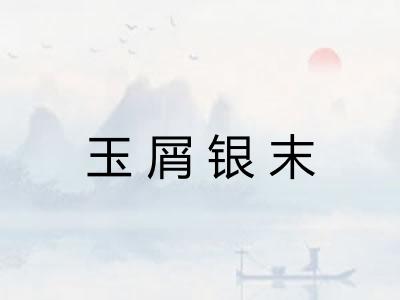玉屑银末 玉屑银末