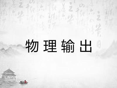 物理输出 物理输出