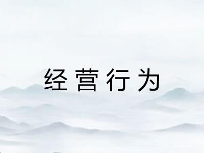 经营行为 经营行为