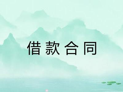借款合同 借款合同