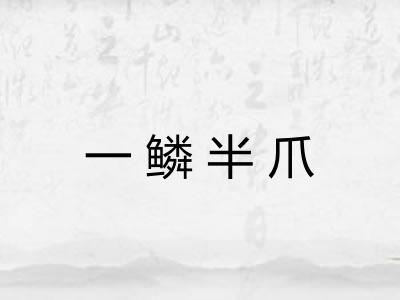 一鳞半爪 一鳞半爪