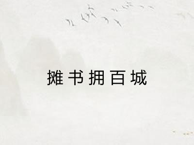 摊书拥百城 摊书拥百城