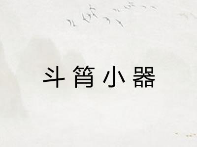 斗筲小器 斗筲小器