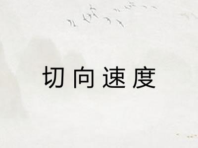 切向速度 切向速度