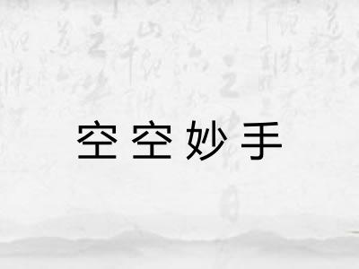 空空妙手 空空妙手
