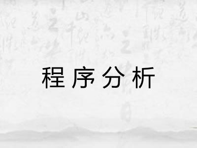 程序分析 程序分析