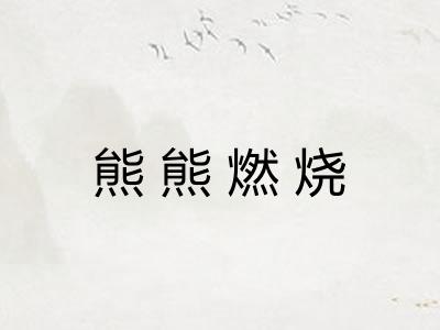 熊熊燃烧 熊熊燃烧