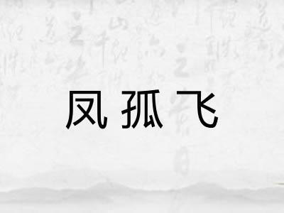 凤孤飞 凤孤飞