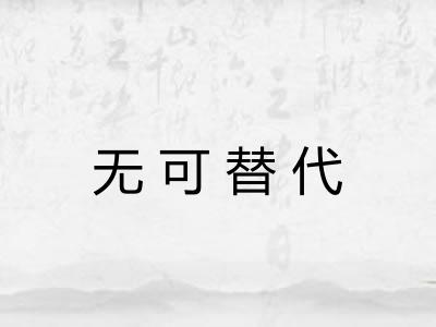 无可替代 无可替代