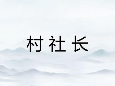 村社长 村社长