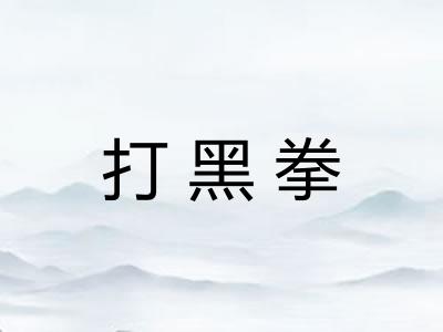 打黑拳 打黑拳