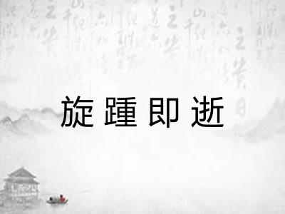 旋踵即逝 旋踵即逝