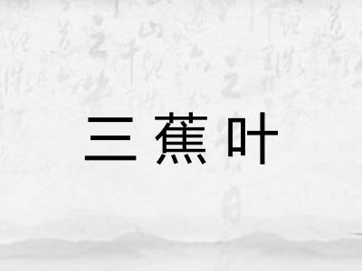 三蕉叶 三蕉叶