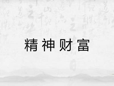 精神财富 精神财富