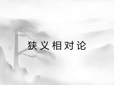 狭义相对论 狭义相对论