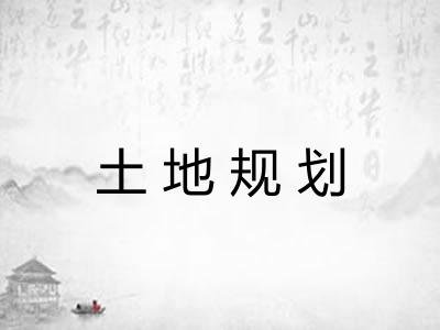 土地规划 土地规划