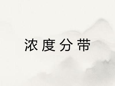 浓度分带 浓度分带