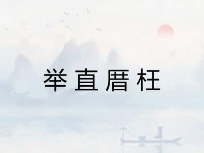 举直厝枉 举直厝枉