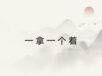 一拿一个着