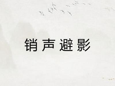 销声避影 销声避影