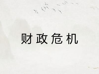 财政危机 财政危机