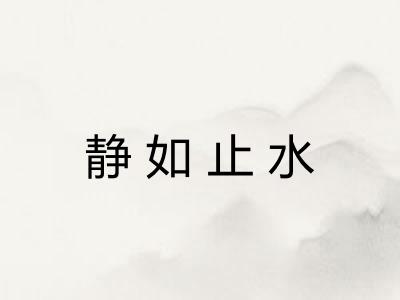 静如止水 静如止水