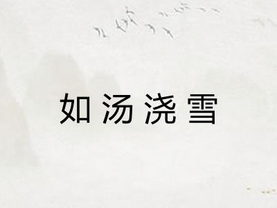 如汤浇雪