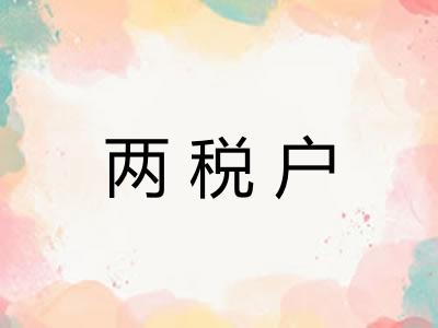 两税户 两税户