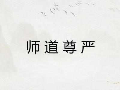 师道尊严 师道尊严