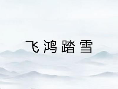 飞鸿踏雪