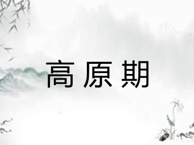 高原期