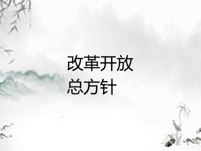 改革开放总方针