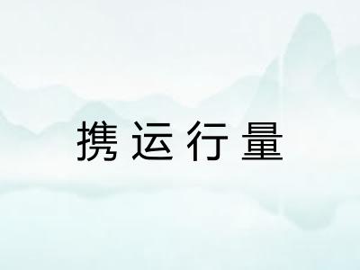 携运行量