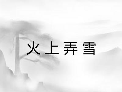 火上弄雪
